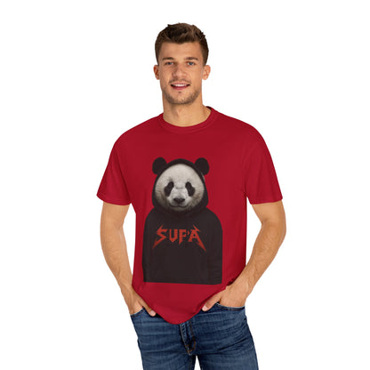 Panda Hoodie Graphic T‑Shirt — 'Supa' Front & 'Off The Map' Zebra Back