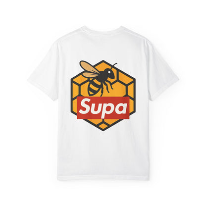 Supa Bee T-Shirt — Retro Box Logo with Honeycomb & Bee Graphic