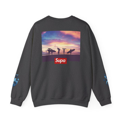 Supa Surf Crewneck Sweatshirt – Vintage Surf Photo & Logo Pullover