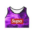 Purple Smoke 'Supa' Sports Bra — Bold All-Over Print Activewear