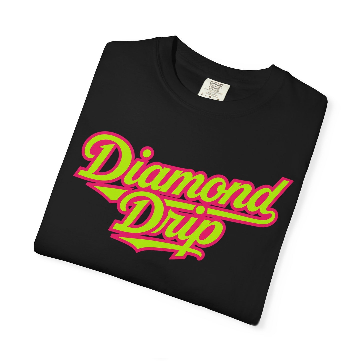 Diamond Drip Graphic T-Shirt — Retro Script Logo Tee