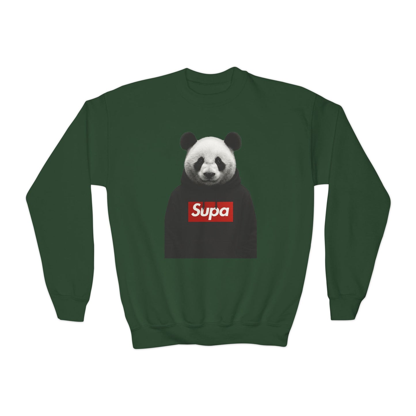 Youth Panda 'Supa' Crewneck Sweatshirt — Peace In A Storm Graphic