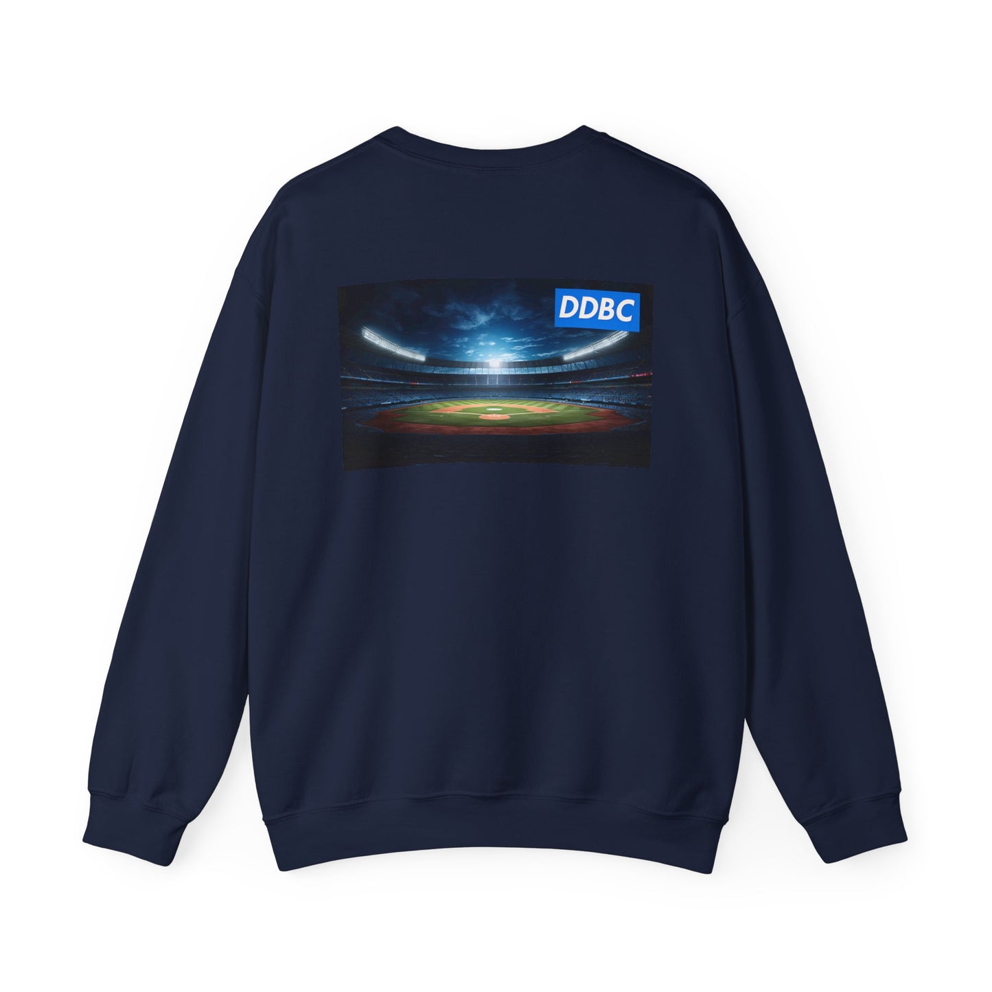 Dripping Blue Diamond Crewneck Sweatshirt — Stadium Nightscape Back Print