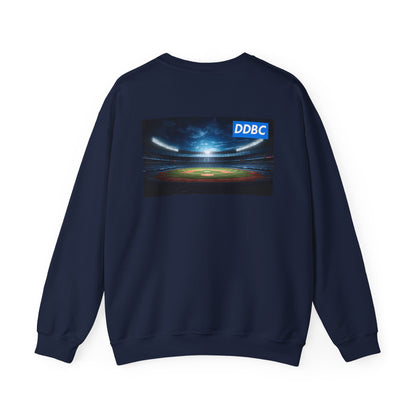 Dripping Blue Diamond Crewneck Sweatshirt — Stadium Nightscape Back Print