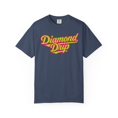 Diamond Drip Graphic T-Shirt — Retro Script Logo Tee