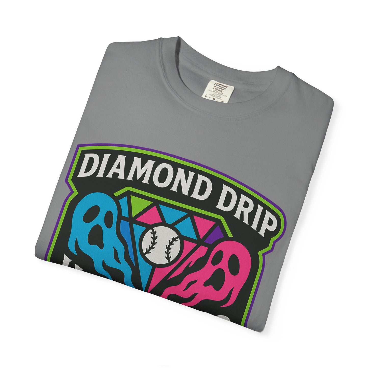 Diamond Drip Horrors T-Shirt — Retro Baseball Horror Graphic Tee