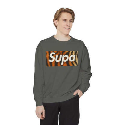Supa Tiger Unisex Sweatshirt - Trendy Garment-Dyed Apparel