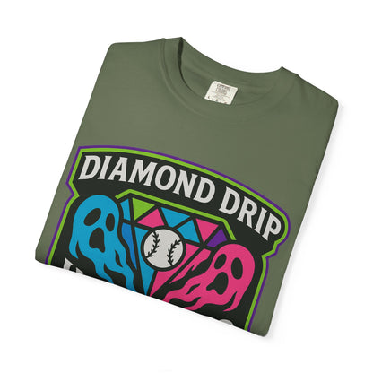 Diamond Drip Horrors T-Shirt — Retro Baseball Horror Graphic Tee