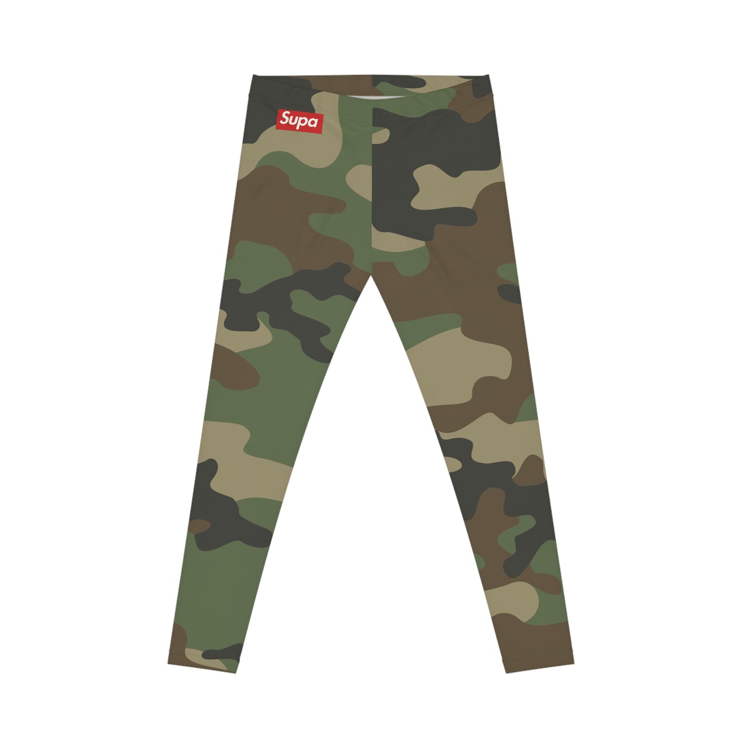 Camo Print Women’s Leggings — All-Over Green Camouflage Activewear
