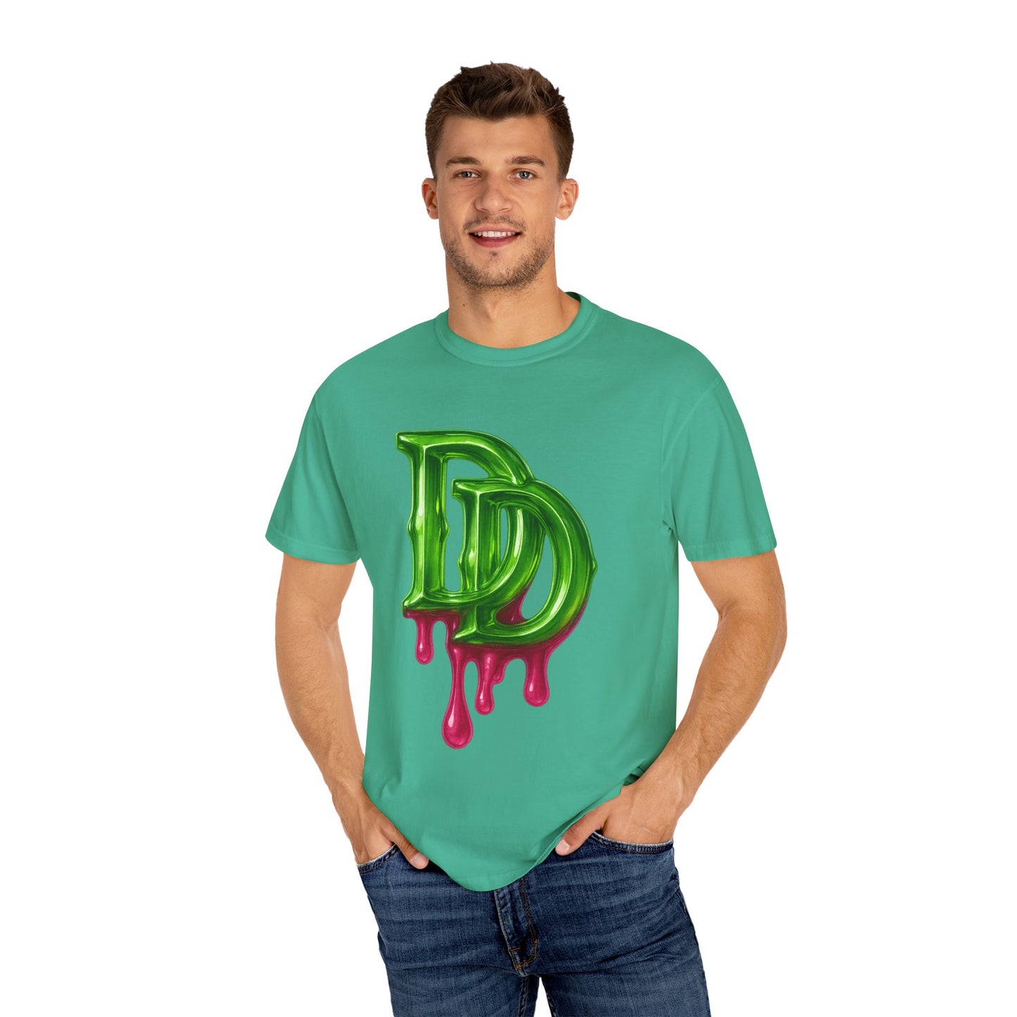 DD Drip Logo T-Shirt — Green Melting DD Graphic Tee