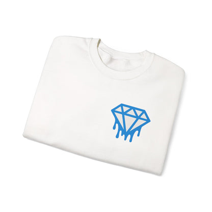 Dripping Blue Diamond Crewneck Sweatshirt — Stadium Nightscape Back Print