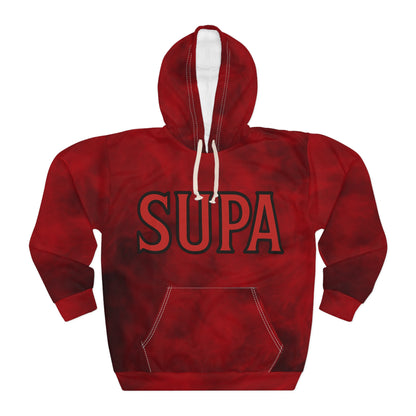 Supa Red Tie-Dye Hoodie – Bold Graphic Pullover