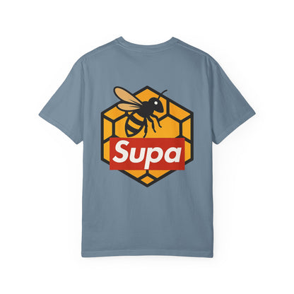 Supa Bee T-Shirt — Retro Box Logo with Honeycomb & Bee Graphic