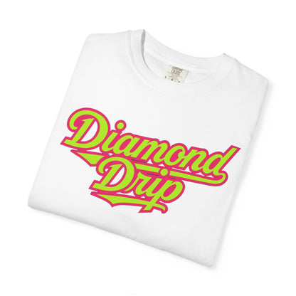 Diamond Drip Graphic T-Shirt — Retro Script Logo Tee