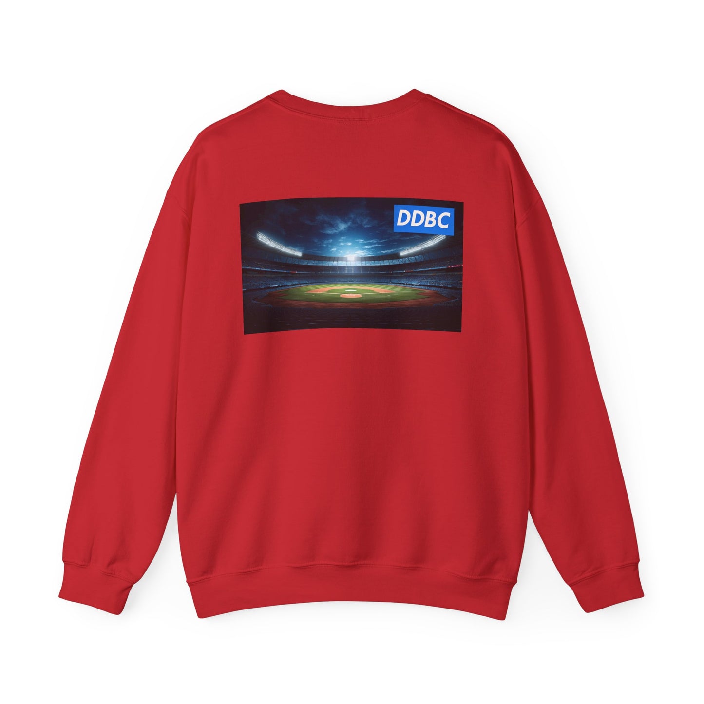 Dripping Blue Diamond Crewneck Sweatshirt — Stadium Nightscape Back Print