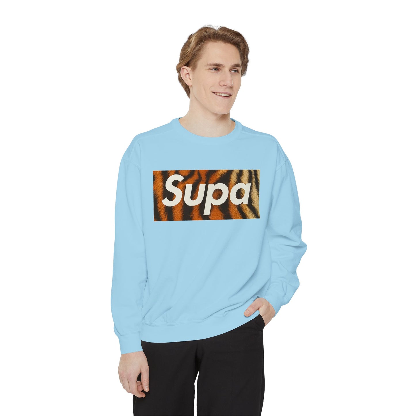 Supa Tiger Unisex Sweatshirt - Trendy Garment-Dyed Apparel
