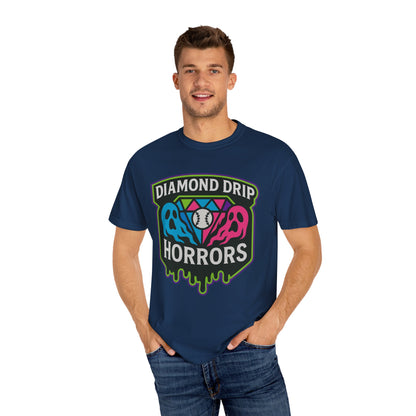 Diamond Drip Horrors Baseball T-Shirt — Fang Fielder Graphic Tee