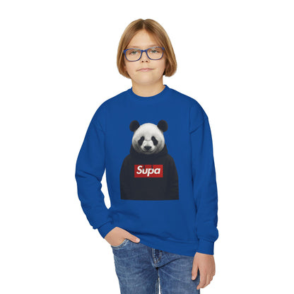 Youth Panda 'Supa' Crewneck Sweatshirt — Peace In A Storm Graphic