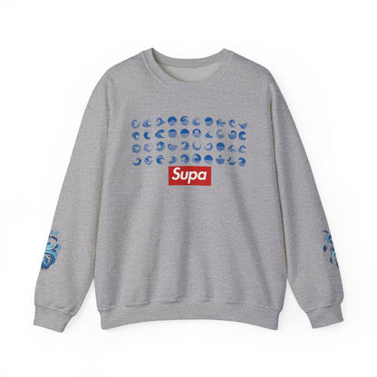 Supa Surf Crewneck Sweatshirt – Vintage Surf Photo & Logo Pullover