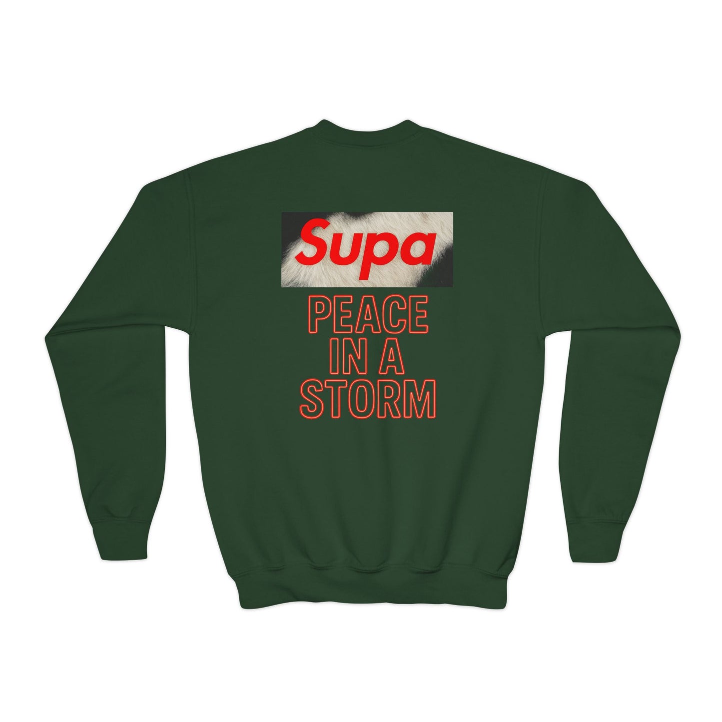 Youth Panda 'Supa' Crewneck Sweatshirt — Peace In A Storm Graphic