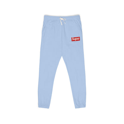 Charcoal 'Supra' Logo Sweatpants — Garment-Dyed Fleece Joggers