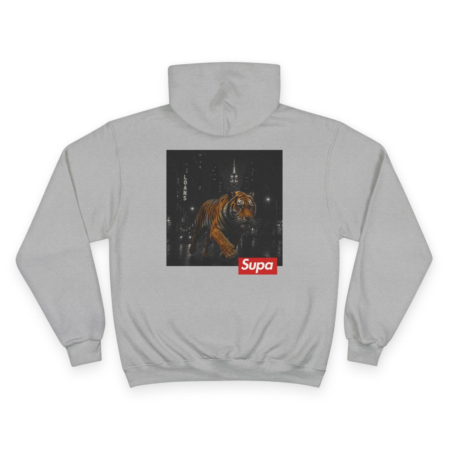 Supa Champion Hoodie - Stylish Tiger Graphic Sweatshirt