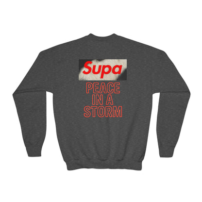 Youth Panda 'Supa' Crewneck Sweatshirt — Peace In A Storm Graphic