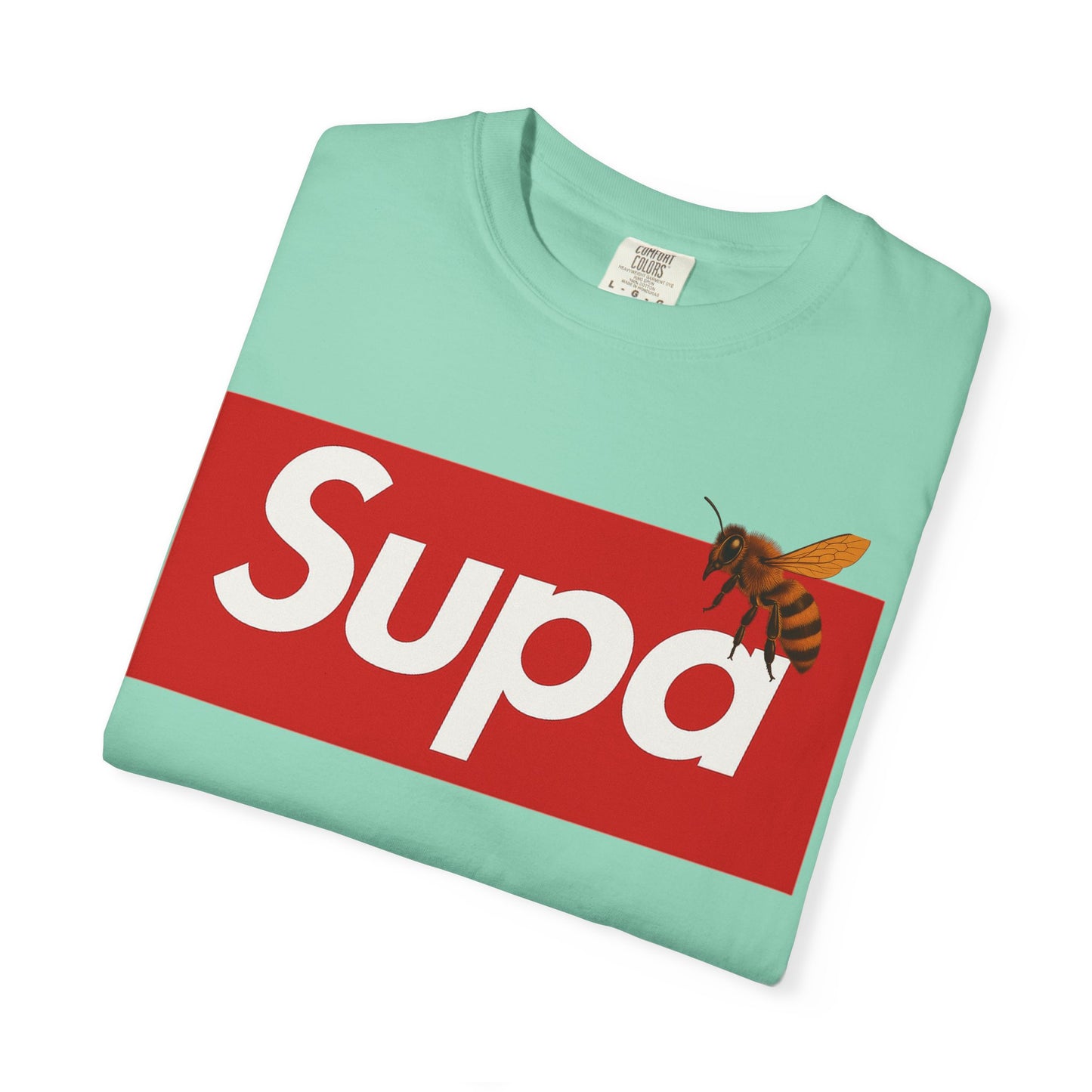 Supa Bee T-Shirt — Retro Box Logo with Honeycomb & Bee Graphic