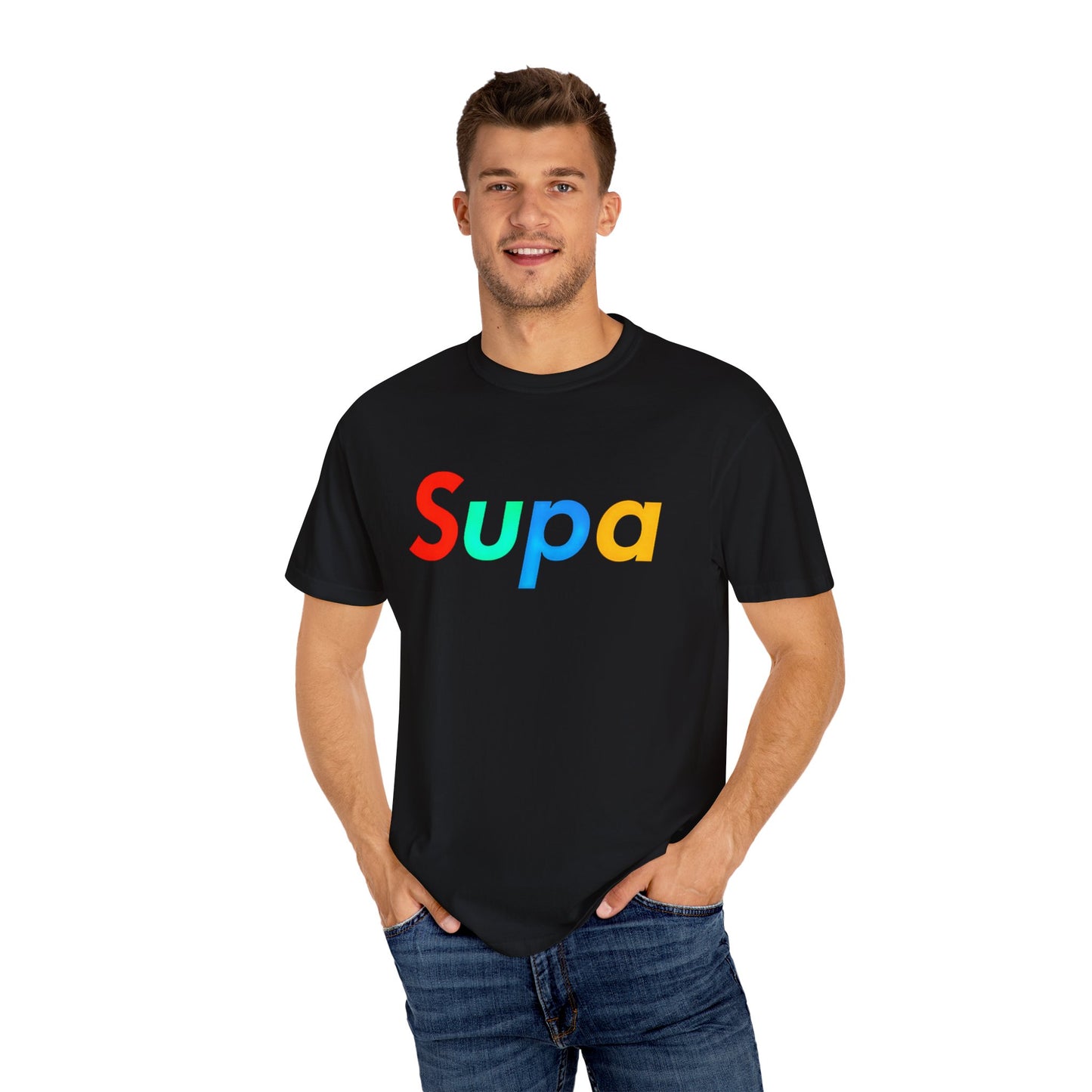 Supa Graphic T-Shirt — 'Stand Out in the Shadows' Colorful Logo Tee