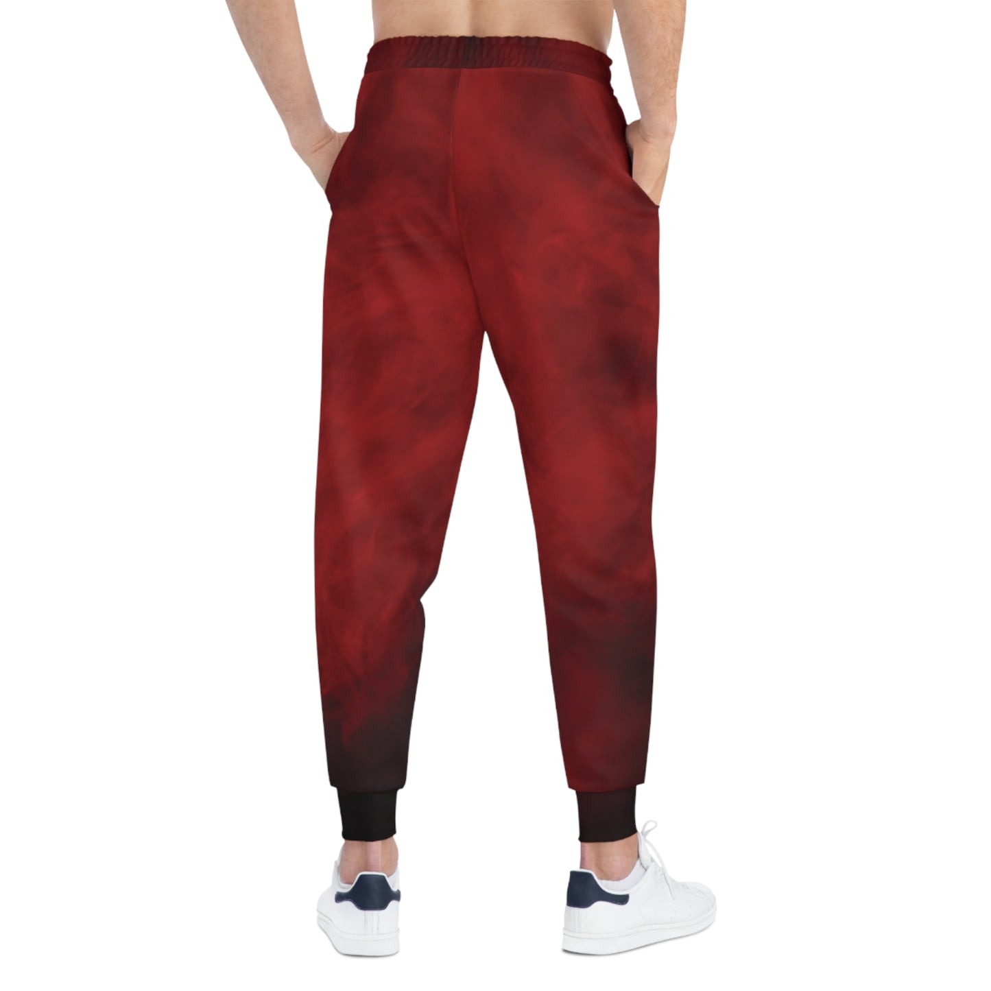 Red Rose Athletic Joggers — Floral Burgundy AOP Sweatpants