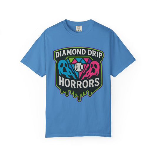 Diamond Drip Horrors Baseball T-Shirt — Fang Fielder Graphic Tee