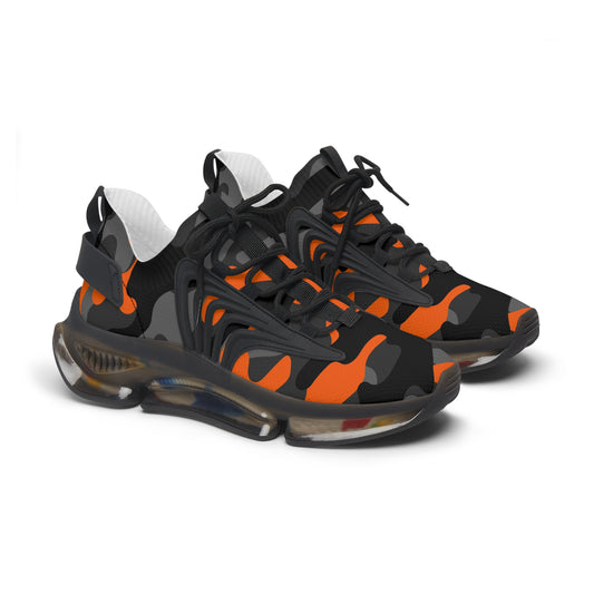 Women's Mesh Sneakers — Orange Black Camo Athletic Shoes