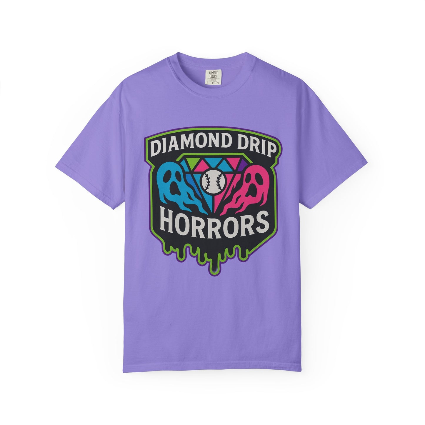 Diamond Drip Horrors Baseball T-Shirt — Fang Fielder Graphic Tee