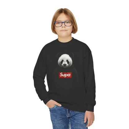 Youth Panda 'Supa' Crewneck Sweatshirt — Peace In A Storm Graphic