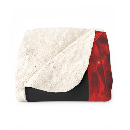 Sherpa Blanket with Red Gem 'Sup' Logo — Cozy Plush Throw for Home & Gifts