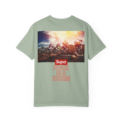 Motocross T-Shirt — "Supa" Logo & Back Graphic (Peace in a Storm)