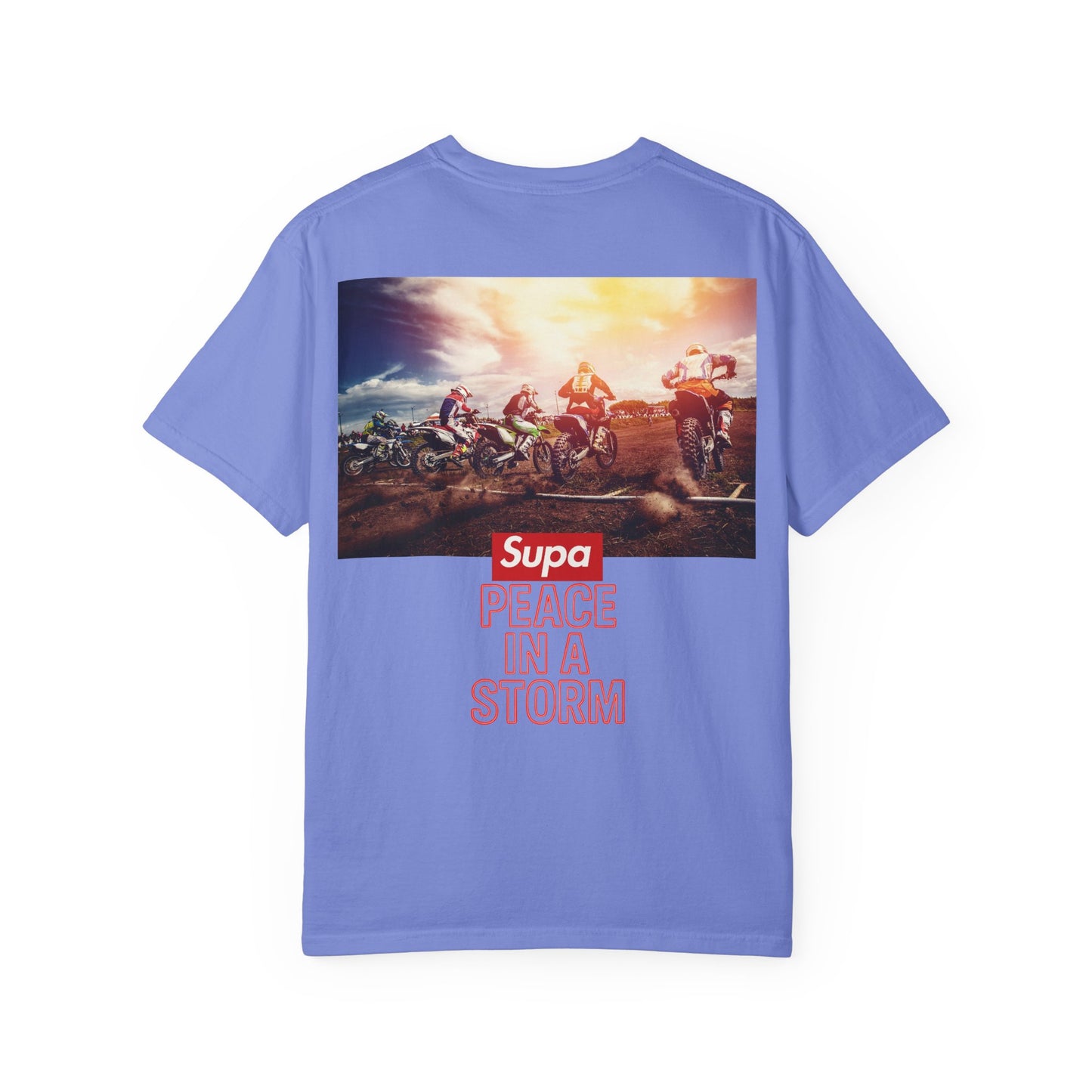 Motocross T-Shirt — "Supa" Logo & Back Graphic (Peace in a Storm)