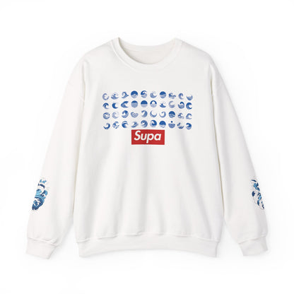 Supa Surf Crewneck Sweatshirt – Vintage Surf Photo & Logo Pullover