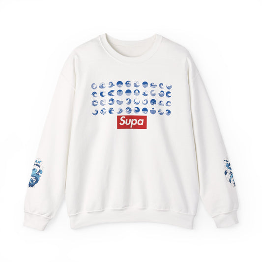 Supa Surf Crewneck Sweatshirt – Vintage Surf Photo & Logo Pullover