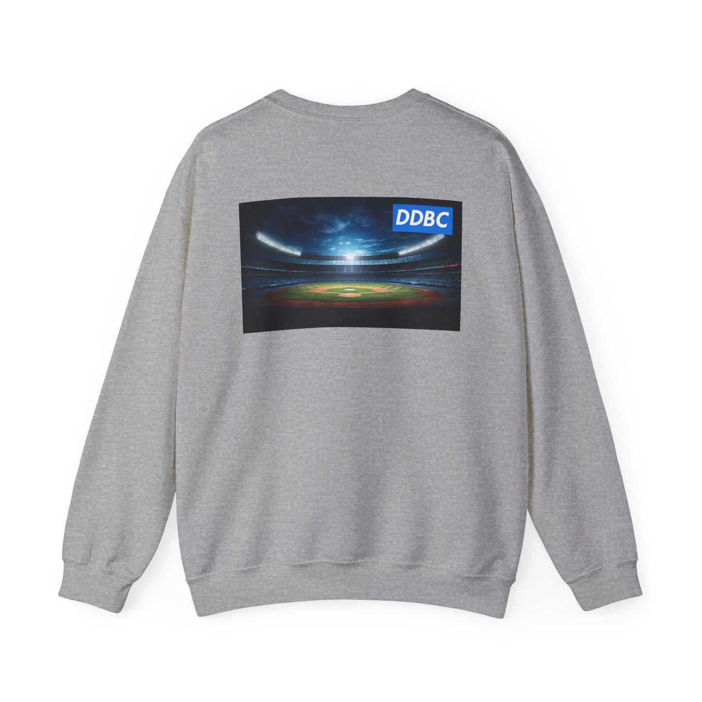 Dripping Blue Diamond Crewneck Sweatshirt — Stadium Nightscape Back Print