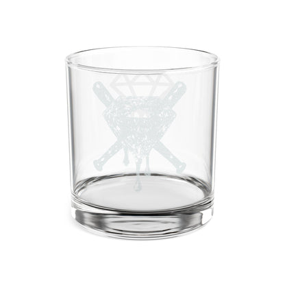 Engraved Diamond & Crossed Knives Whiskey Glass — 10.5 oz