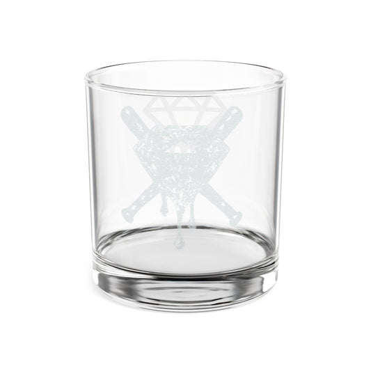 Engraved Diamond & Crossed Knives Whiskey Glass — 10.5 oz