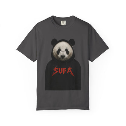 Panda Hoodie Graphic T‑Shirt — 'Supa' Front & 'Off The Map' Zebra Back