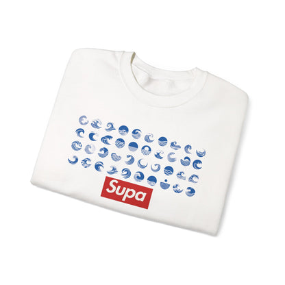 Supa Surf Crewneck Sweatshirt – Vintage Surf Photo & Logo Pullover