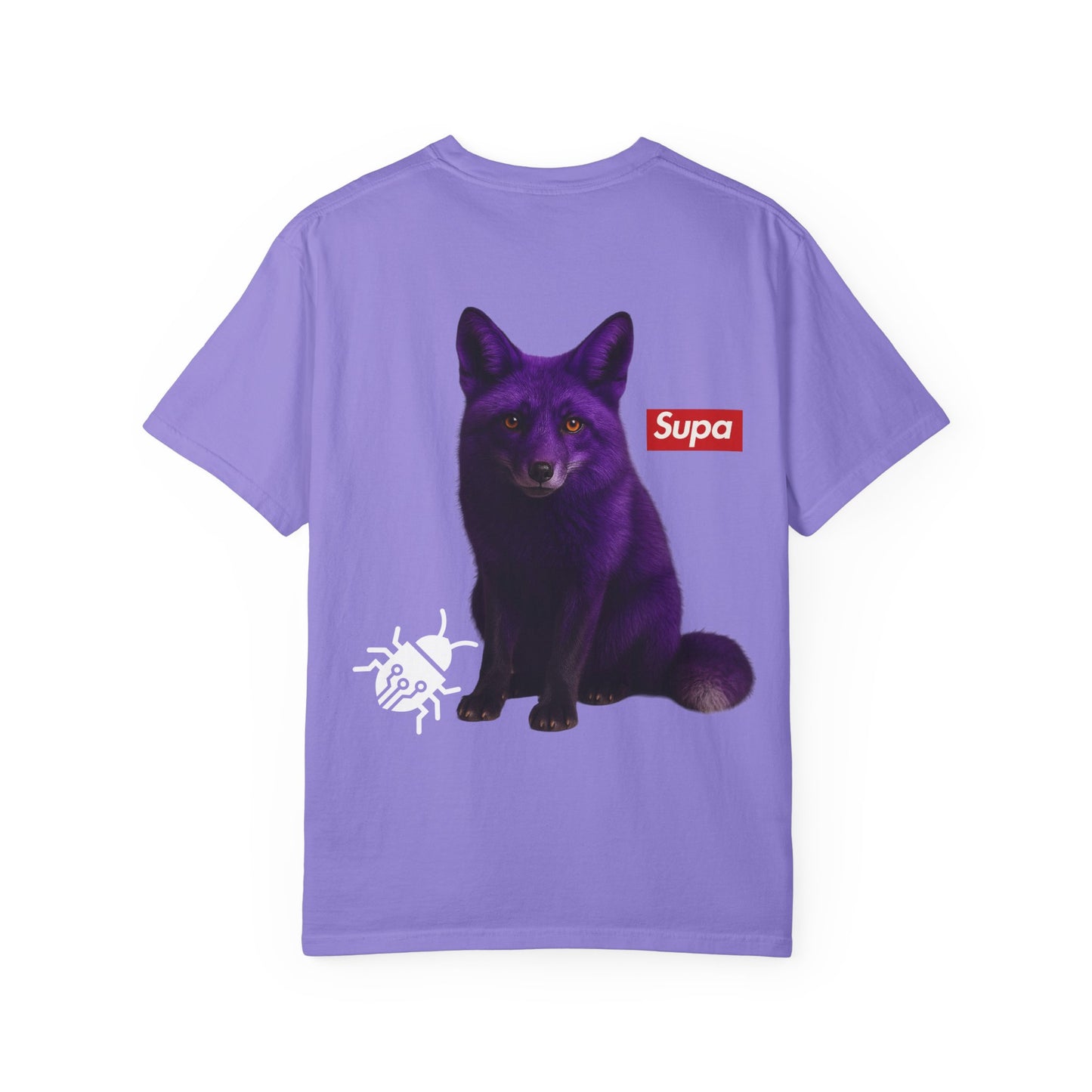 Supa Fox T-Shirt — Graphic Streetwear Tee with Purple Fox Back Print