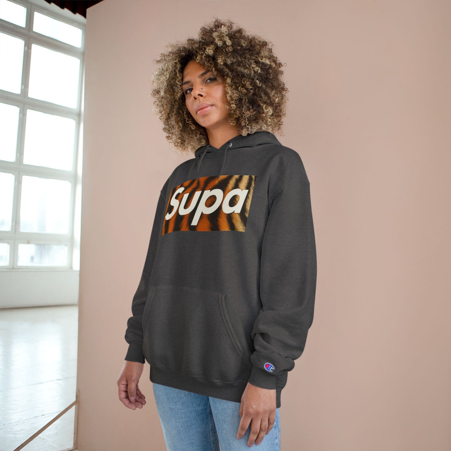 Supa Champion Hoodie - Stylish Tiger Graphic Sweatshirt