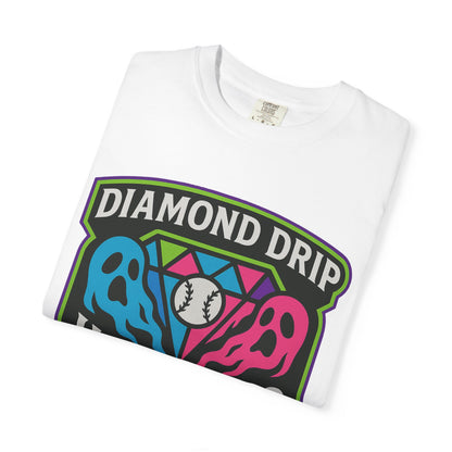 Diamond Drip Horrors T-Shirt — Retro Baseball Horror Graphic Tee