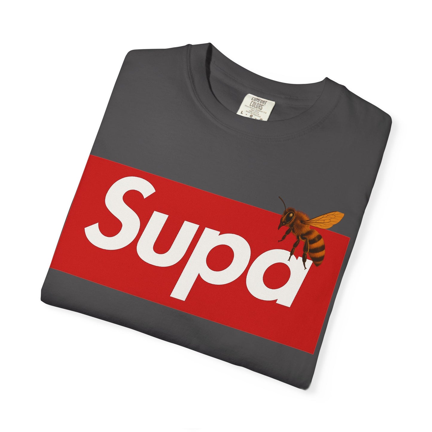 Supa Bee T-Shirt — Retro Box Logo with Honeycomb & Bee Graphic