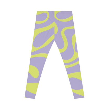 Psychedelic Swirl Leggings — Lavender & Lime All-Over Print Women’s Leggings
