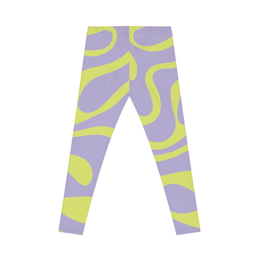 Psychedelic Swirl Leggings — Lavender & Lime All-Over Print Women’s Leggings
